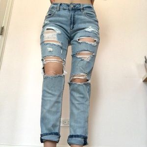 Garage light-wash mom jeans